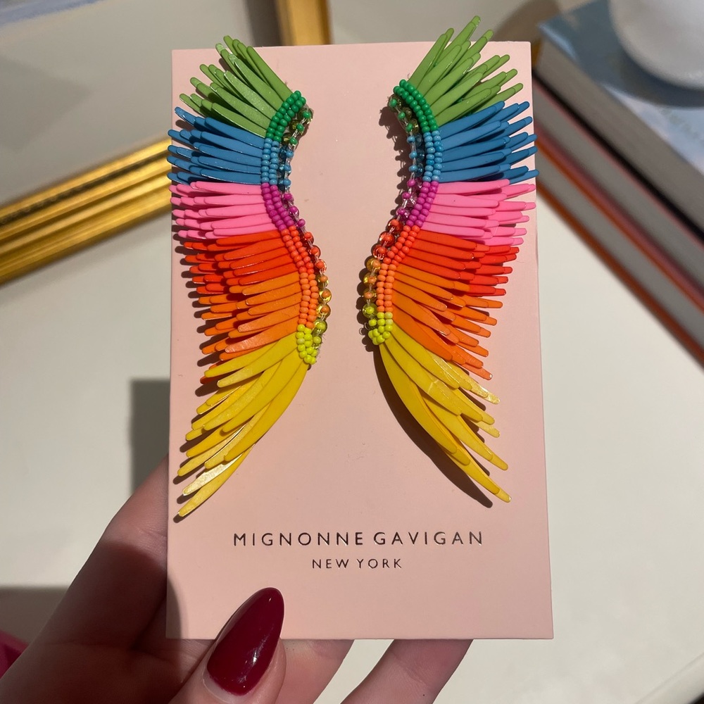 MIGNONNE GAVIGAN rainbow colorblock earrings NWT
